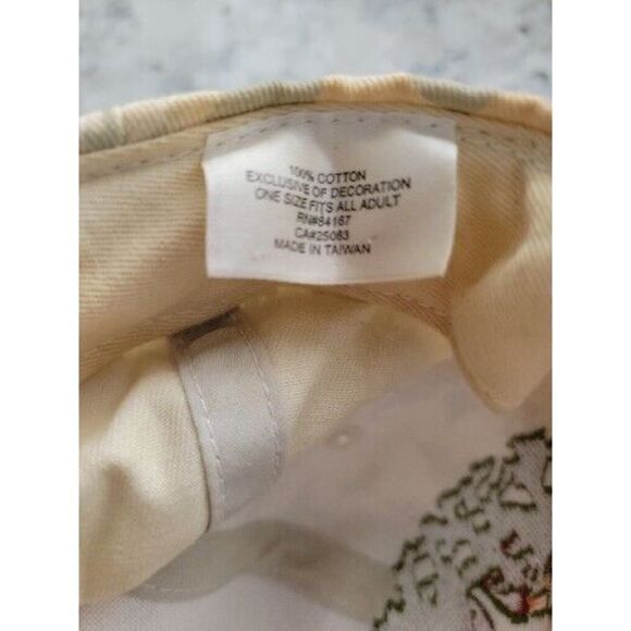 Disney Animal Kingdom Tan Real‎ Leather Bill Hat Adult One Size Adjustable - Picture 8 of 10